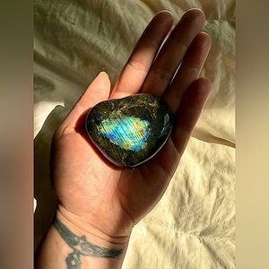 Genuine Labradorite Heart-Shaped Gemstone